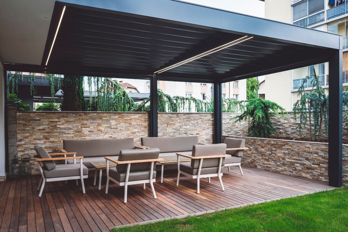 terrasse en bois couverte